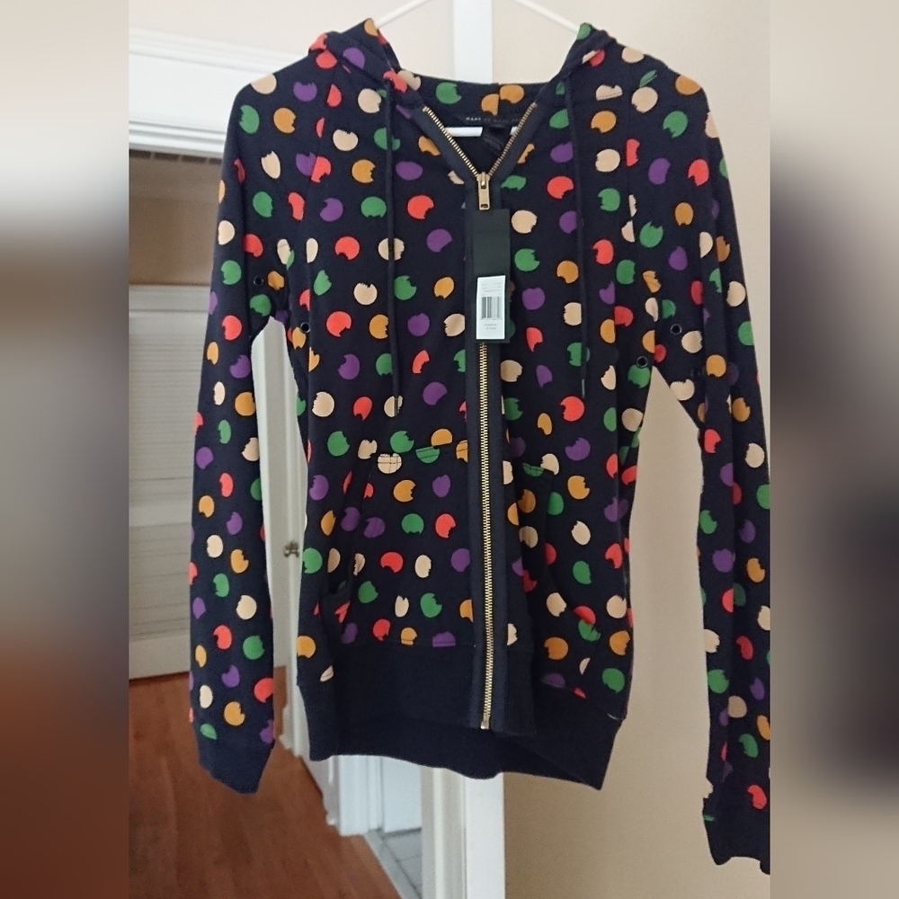 Marc by Marc Jacobs Normandy navy blue & multi color jacket with hoodie size XS